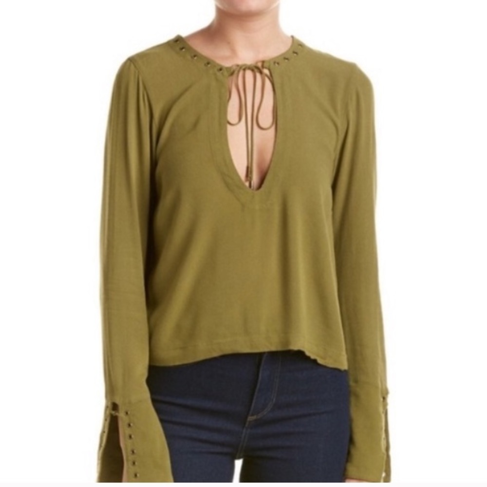 Free people jump to the beat grommet blouse